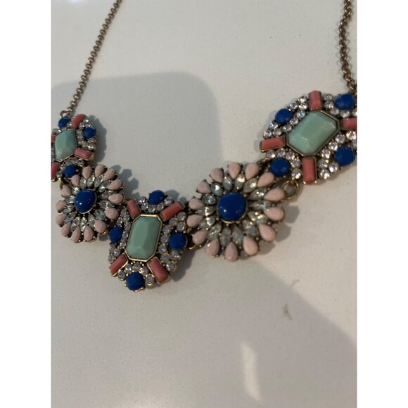 J.Crew Jewelry Necklace With Multicolor Gemstone Accents On Gold-Tone Chain - Picture 3 of 5